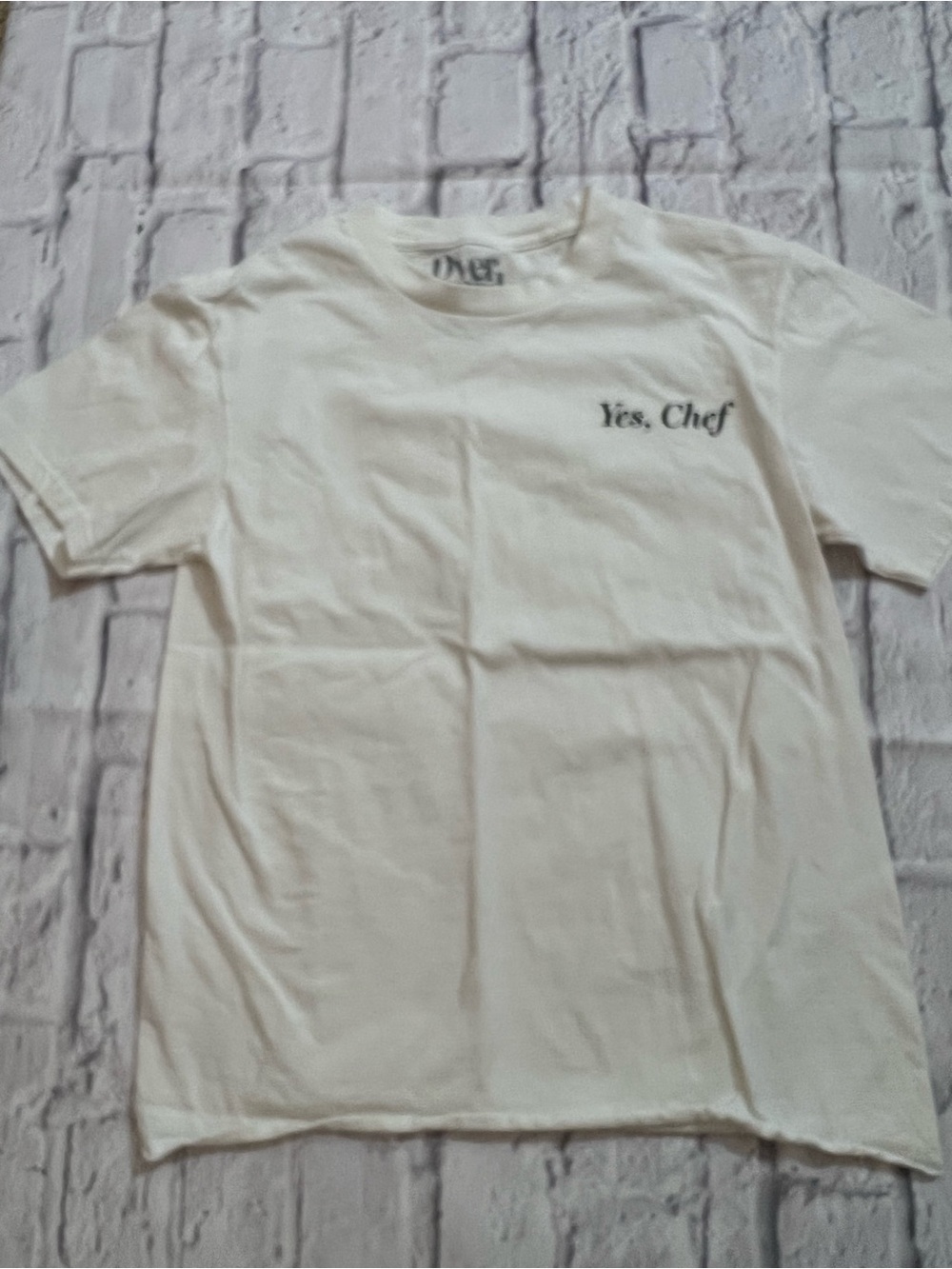 "Yes Chef" Short-Sleeve Crewneck T-Shirt — Cream